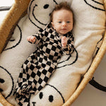 Black Checkerboard | Knotted Bamboo Gown | Milk & Baby