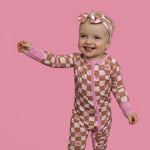 Sunset Beach Checkers Dream Romper | Milk & Baby