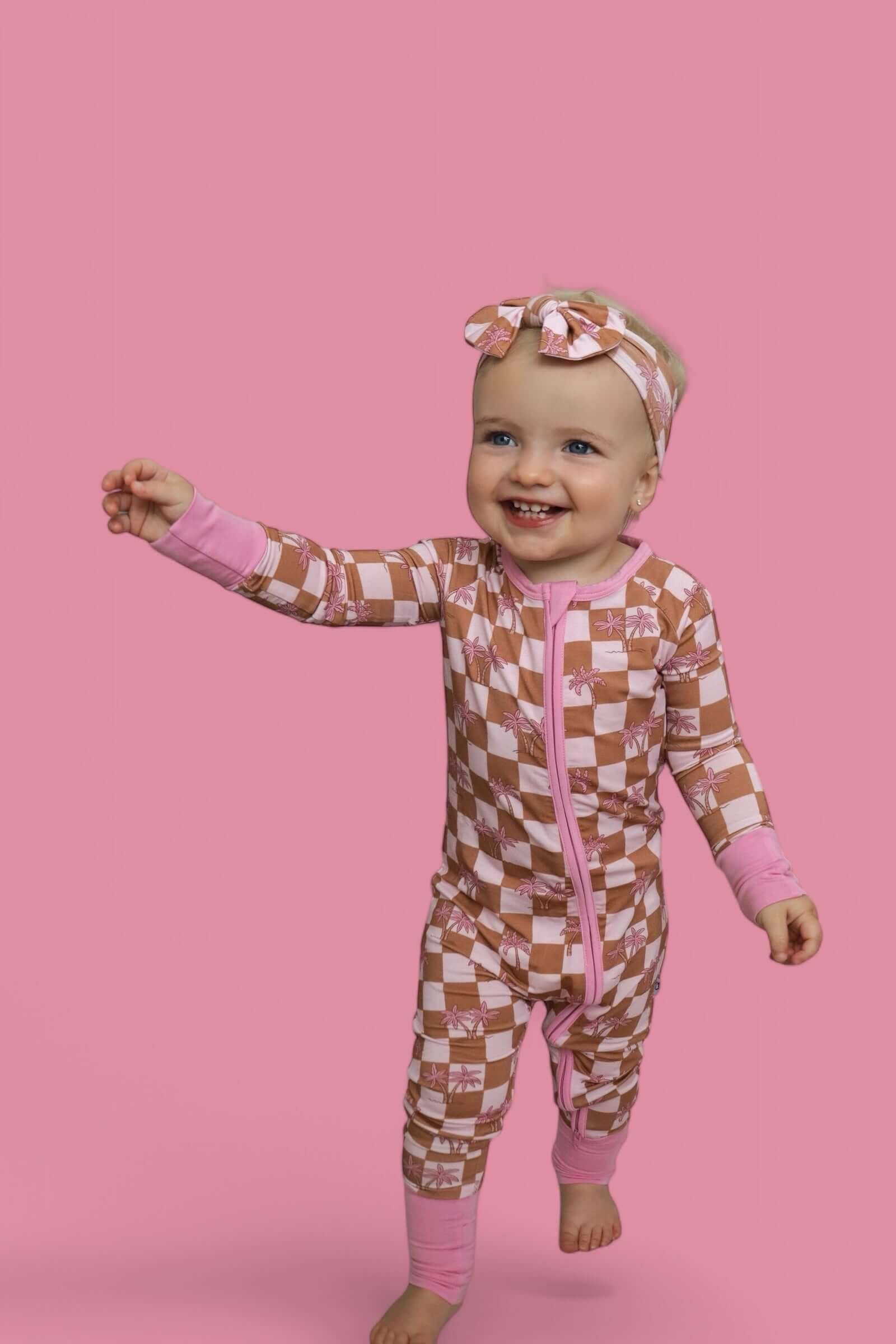 Sunset Beach Checkers Dream Romper | Milk & Baby