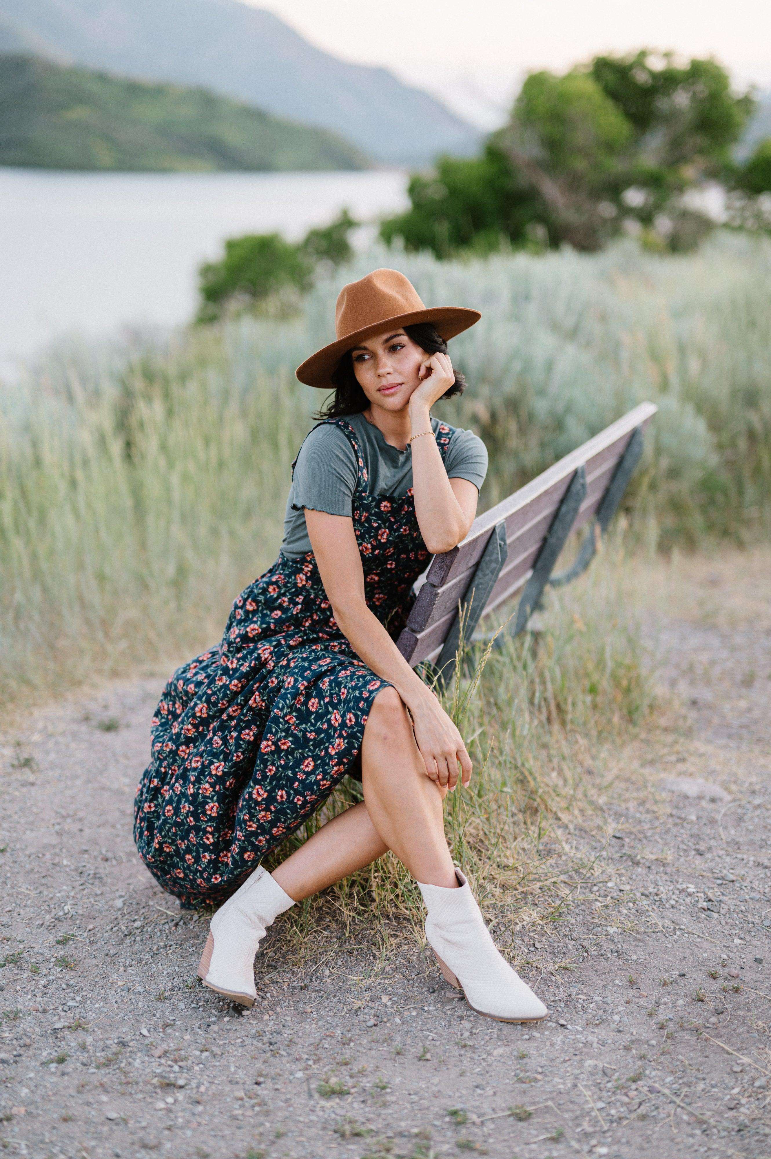 Shay Overall Dress | Floral Navy | Milk & Baby