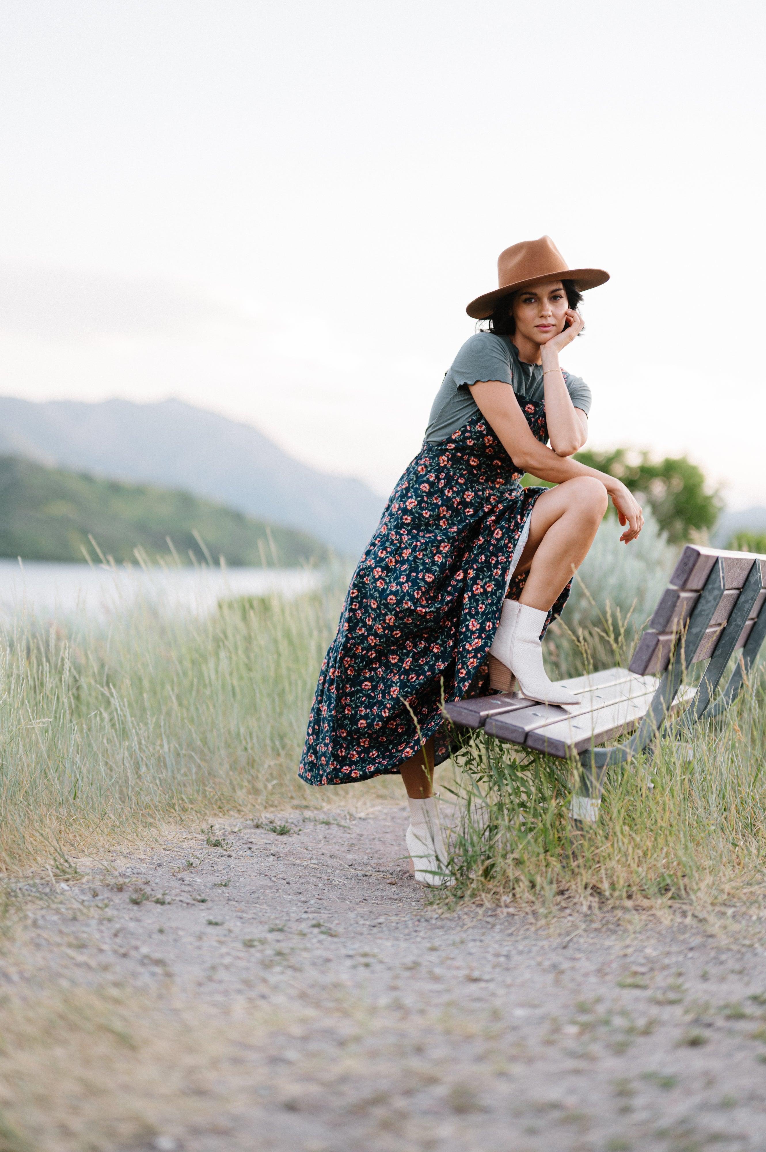 Shay Overall Dress | Floral Navy | Milk & Baby