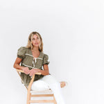 Winny Top in Olive - detail