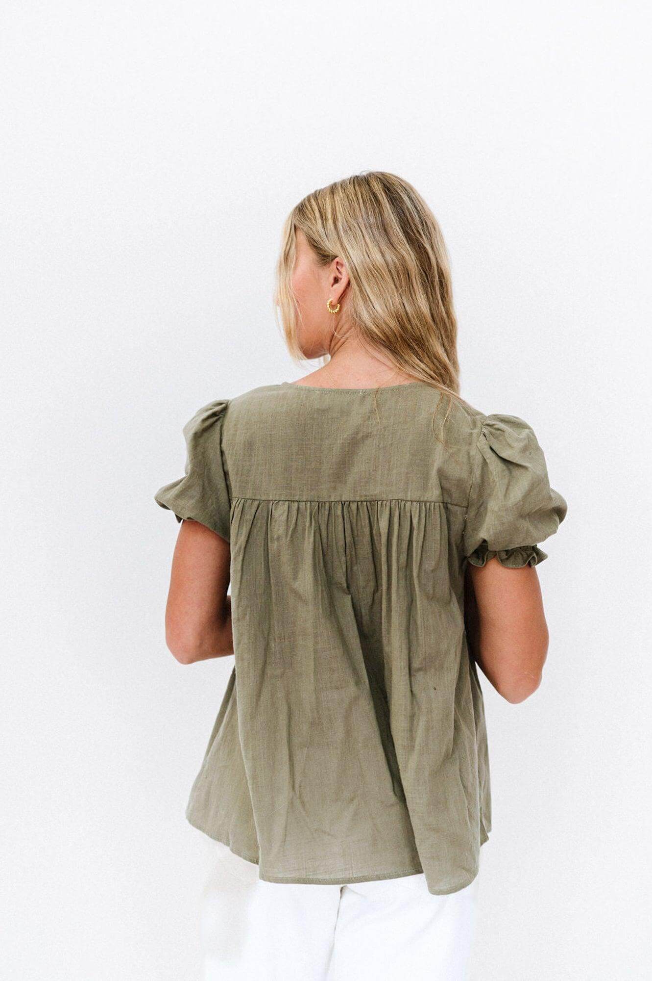 Winny Top in Olive | Milk & Baby