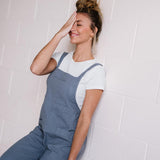 Cody Overall Jumpsuit in Dusty Blue | Milk & Baby