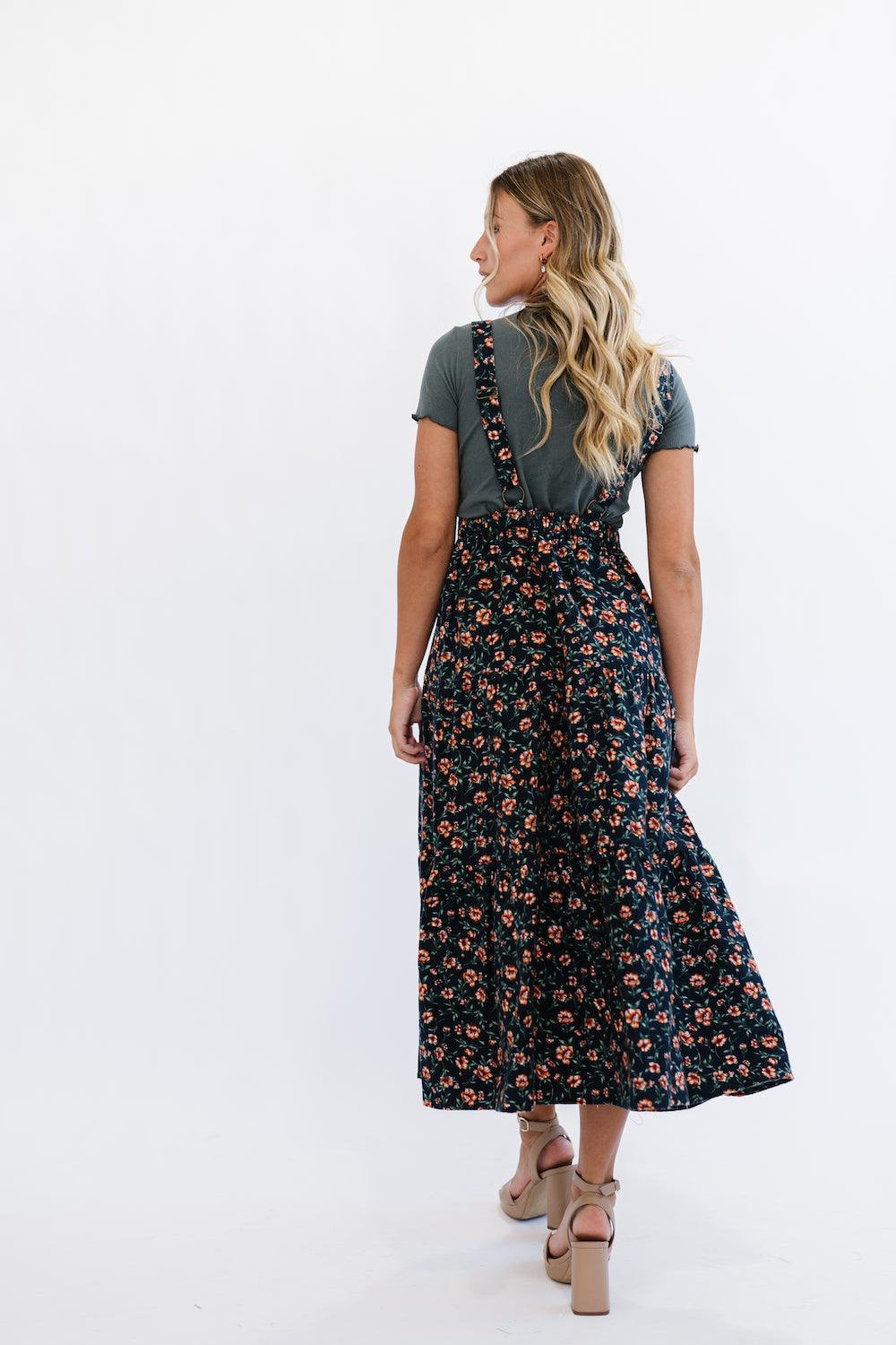 Shay Overall Dress | Floral Navy | Milk & Baby