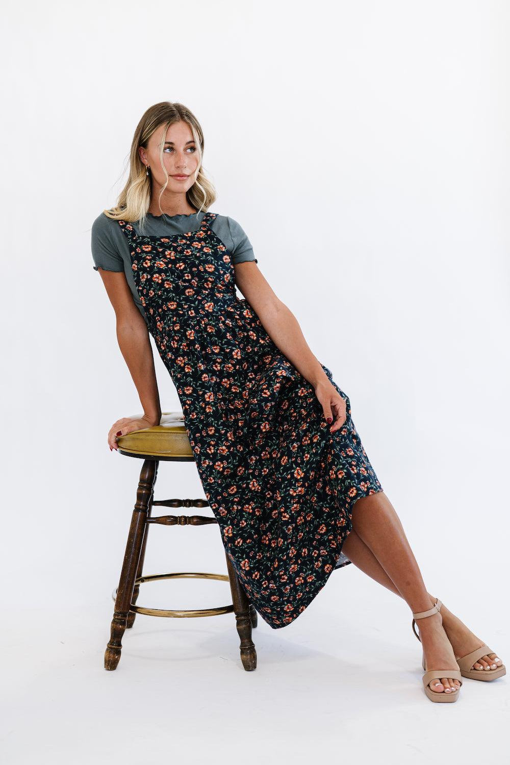 Shay Overall Dress | Floral Navy | Milk & Baby