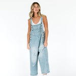 Frankie Denim Overalls - Light Wash | Milk & Baby