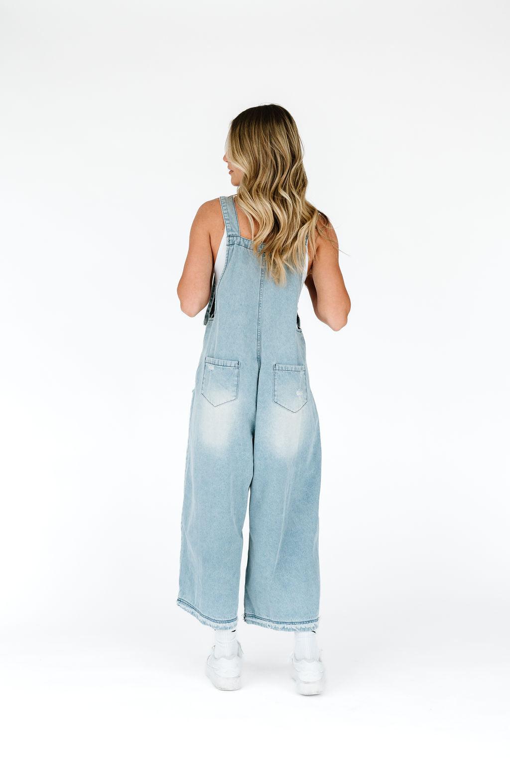 Frankie Denim Overalls - Light Wash | Milk & Baby