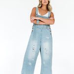 Frankie Denim Overalls - Light Wash | Milk & Baby