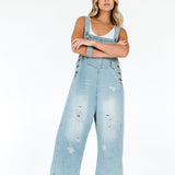 Frankie Denim Overalls - Light Wash | Milk & Baby