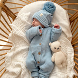 Classic Chunky Knit Jumpsuit | Powder Blue