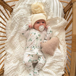 Hit the Slopes Bamboo Jumpsuit | Get cozy in our Bamboo Zip Pajamas! Perfect for skiing or napping, this jumpsuit features a fun snowy print and soft fabric for winter comfort. | Milk & Baby