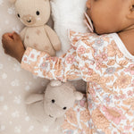 Luna + Luca Floral Jumpsuit + Bow | Milk & Baby