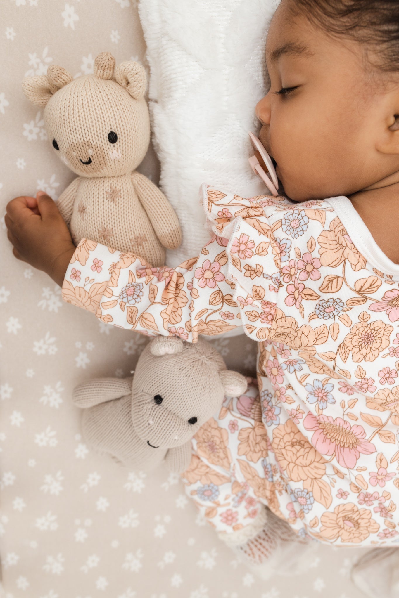 Luna + Luca Floral Jumpsuit + Bow | Milk & Baby