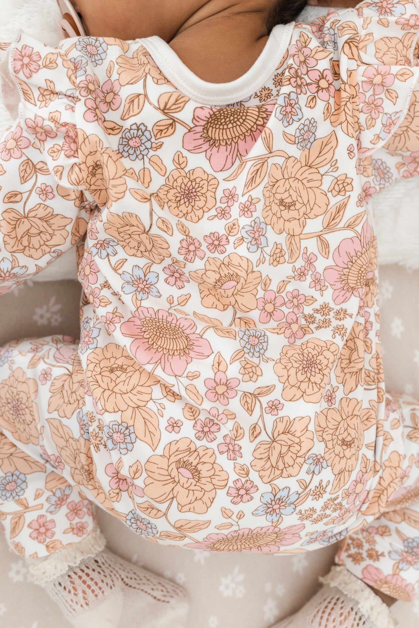 Luna + Luca Floral Jumpsuit + Bow | Milk & Baby