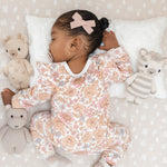 Luna + Luca Floral Jumpsuit + Bow | Milk & Baby