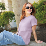 Everyday Asymmetrical Nursing T-shirt | Lavender Mist