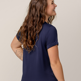 Everyday Asymmetrical Nursing T-shirt | Navy