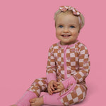 Sunset Beach Checkers Dream Romper | Milk & Baby