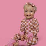 Sunset Beach Checkers Dream Romper | Milk & Baby