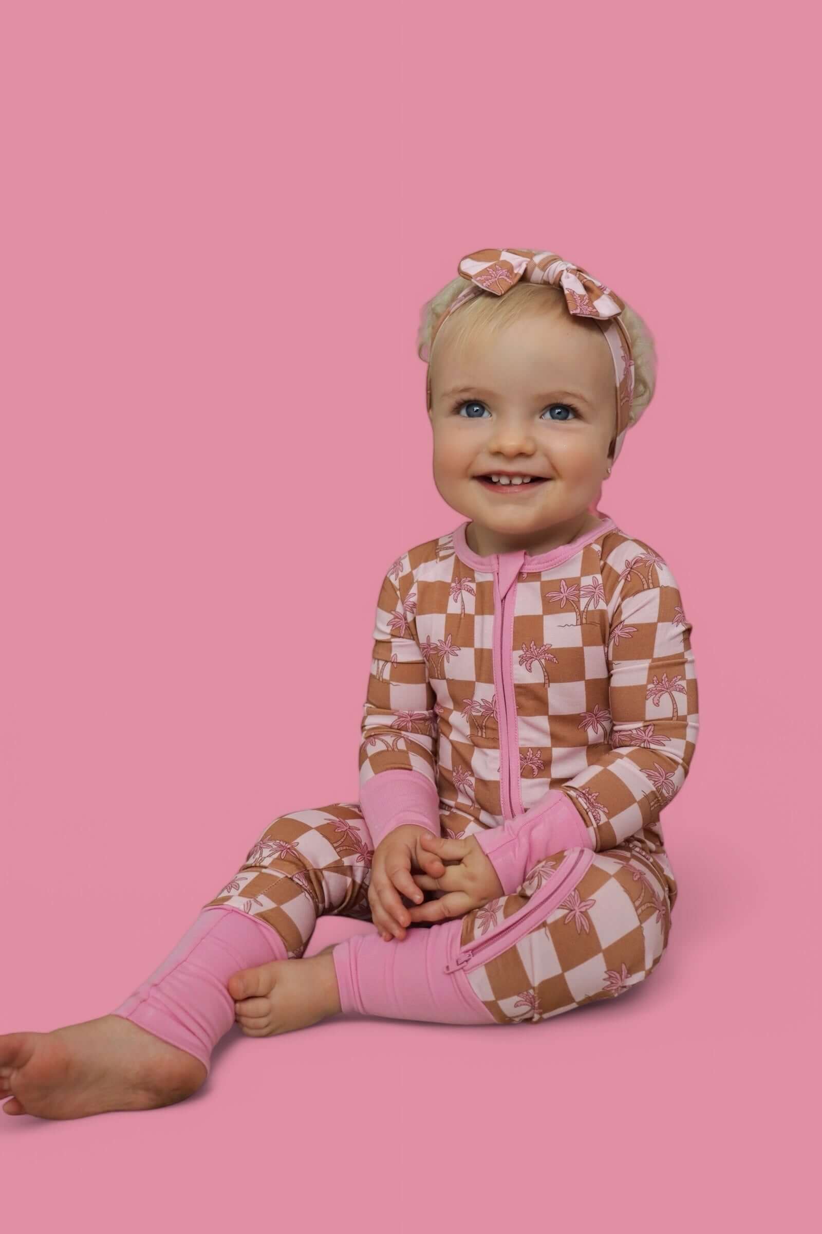 Sunset Beach Checkers Dream Romper | Milk & Baby