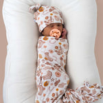 Flowers and Boots Swaddle Beanie Set | Milk & Baby