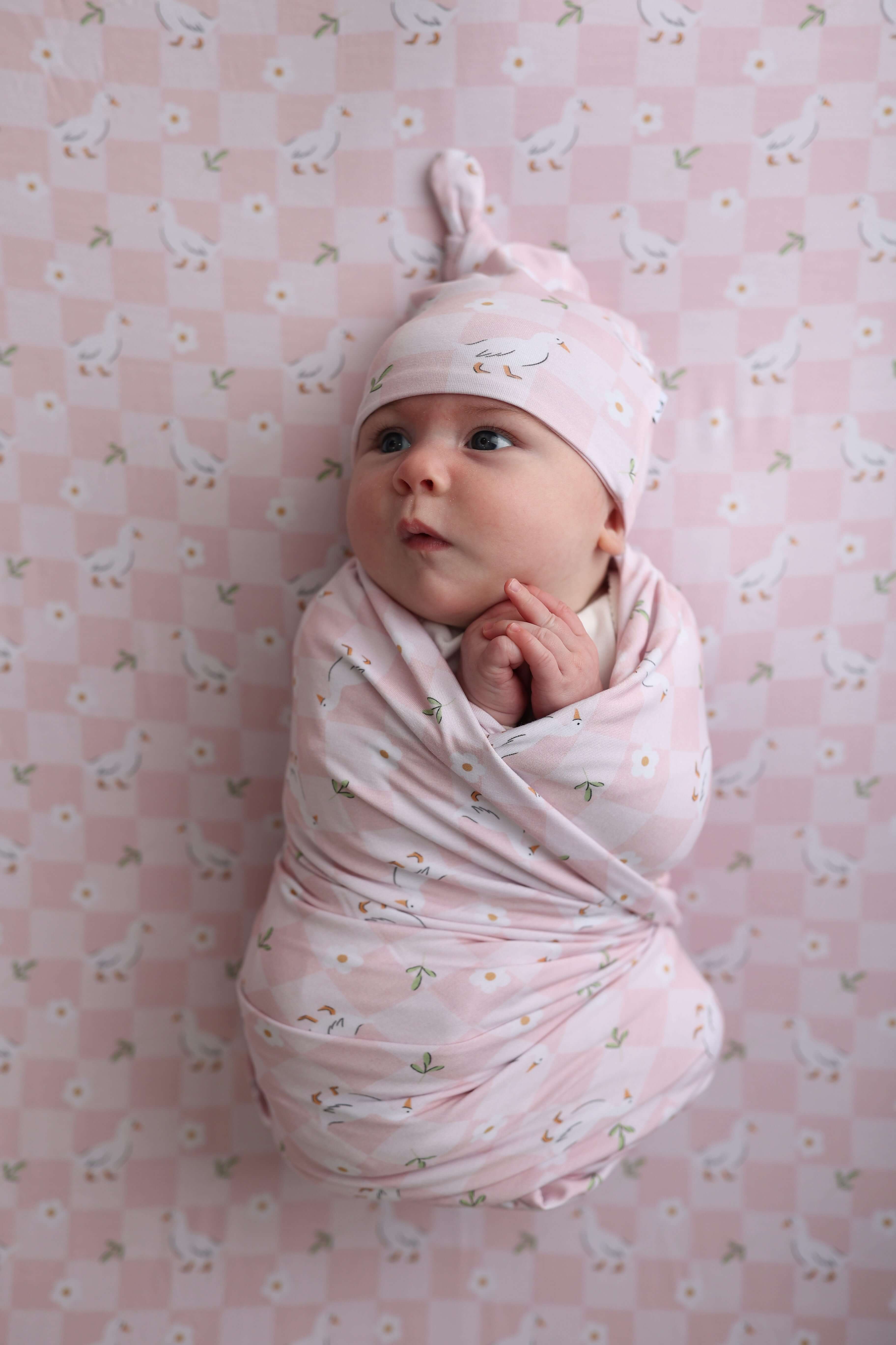 Ducks and Daisies Dream Swaddle & Beanie Set! | Milk & Baby