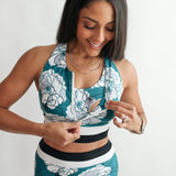 Crop Zip Up Breastfeeding Swimsuit Top