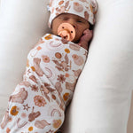Flowers and Boots Swaddle Beanie Set | Milk & Baby