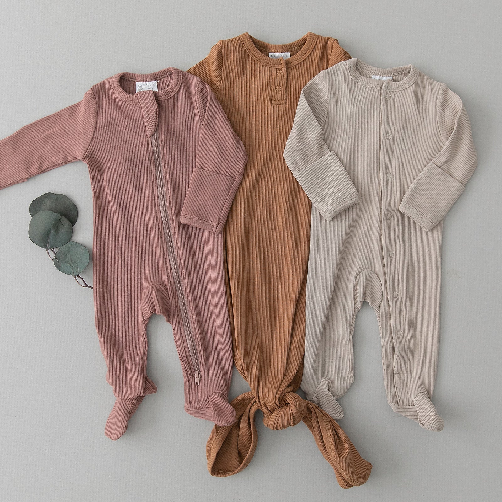 Dusty Rose Organic Cotton Ribbed Zipper | Milk & Baby