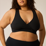 French Terry Racerback Nursing & Sleep Bra | Black
