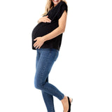 Handy Crossover Short Sleeve Cotton Maternity/Nursing Top