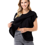 Handy Crossover Short Sleeve Cotton Maternity/Nursing Top | Milk & Baby