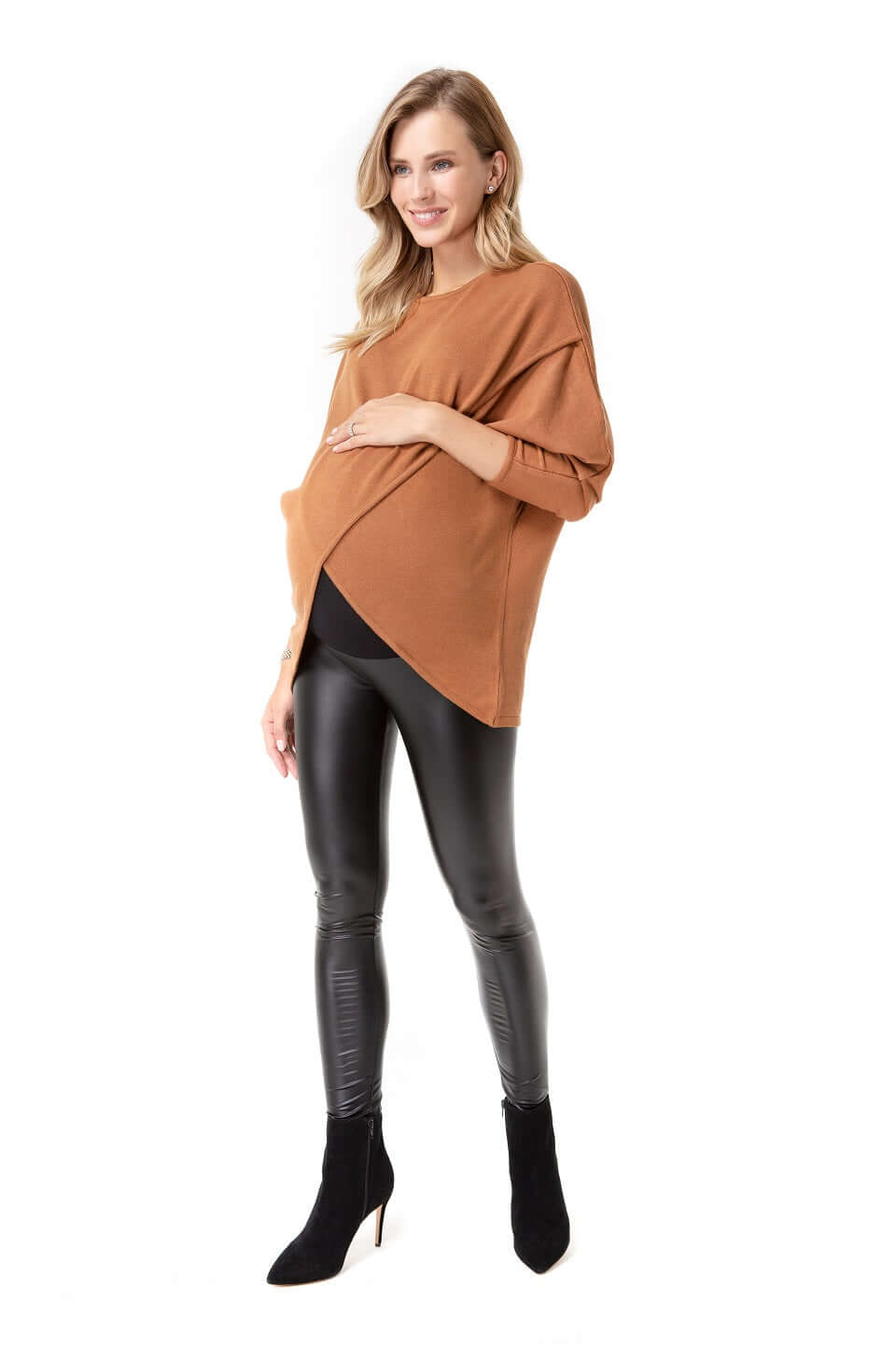 Let Loose Crossover Long Sleeve Maternity/Nursing Knit Top | Milk & Baby
