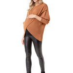 Let Loose Crossover Long Sleeve Maternity/Nursing Knit Top | Milk & Baby