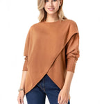 Let Loose Crossover Long Sleeve Maternity/Nursing Knit Top | Milk & Baby