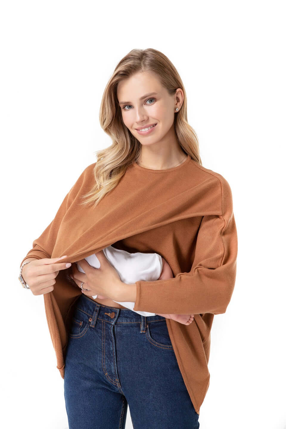 Let Loose Crossover Long Sleeve Maternity/Nursing Knit Top | Milk & Baby