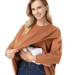 Let Loose Crossover Long Sleeve Maternity/Nursing Knit Top | Milk & Baby