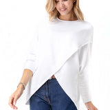 Let Loose Crossover Long Sleeve Maternity/Nursing Knit Top | Milk & Baby