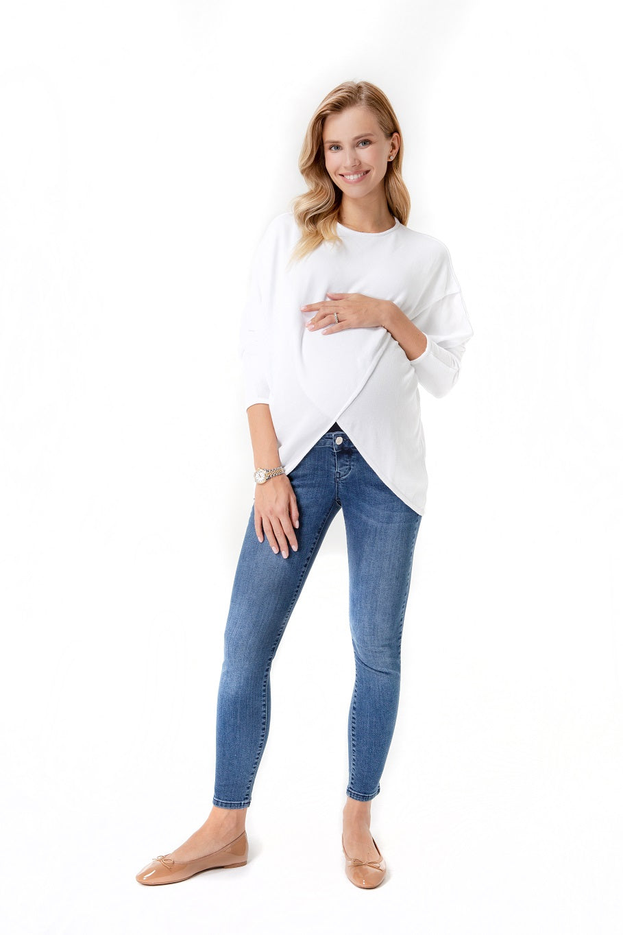 Let Loose Crossover Long Sleeve Maternity/Nursing Knit Top | Milk & Baby