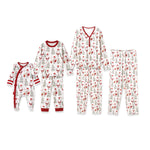Christmas Santa Bamboo Family Matching Pajama's | Wrap the whole family in festive comfort with our ultra-soft bamboo Christmas matching pajamas featuring our cheerful Santa print! Crafted from a breathable, hypoallergenic bamboo-spandex blend that's gent