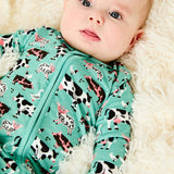Soft & Stretchy Zipper Footie - Farm Friends | Milk & Baby