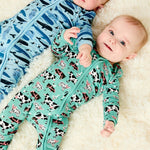 Soft & Stretchy Zipper Footie - Farm Friends | Milk & Baby