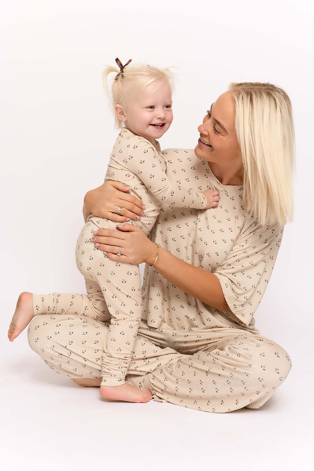 Flora | Women's Boxy Tee Lounge Set | Milk & Baby