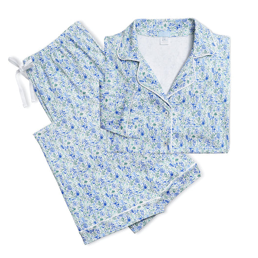 Birth Flowers Women’s Button Front Long Pajama Set Milk & Baby