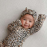 Leopard Knotted Newborn Baby Gown