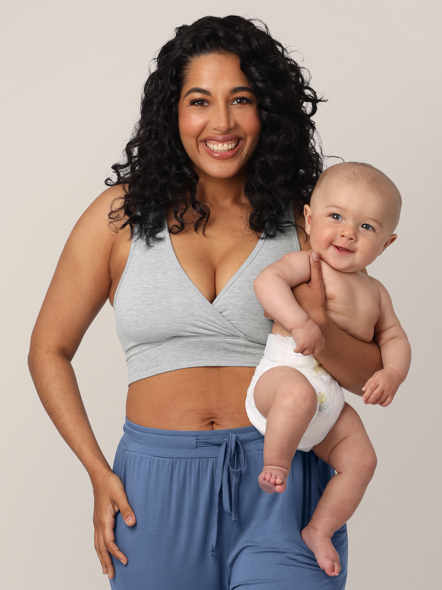 French Terry Racerback Nursing & Sleep Bra | Grey Heather | Milk & Baby