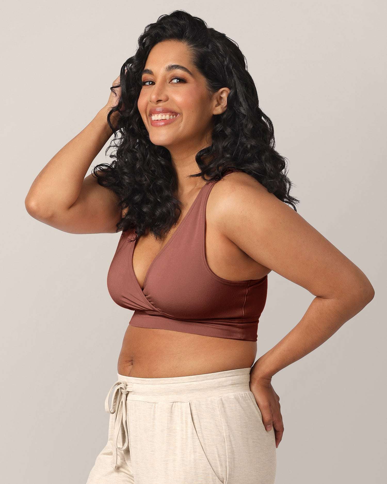French Terry Racerback Nursing & Sleep Bra | Redwood | Milk & Baby