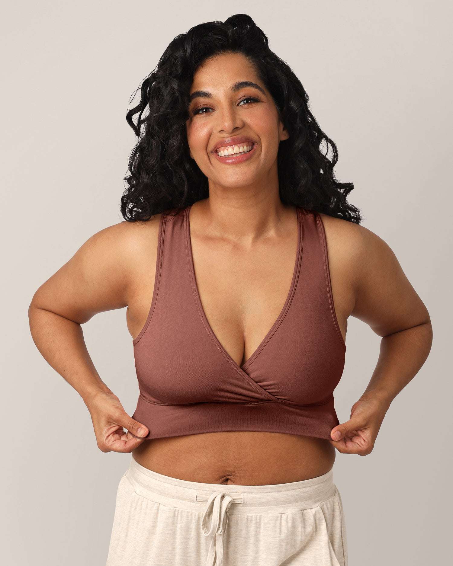 French Terry Racerback Nursing & Sleep Bra | Redwood | Milk & Baby
