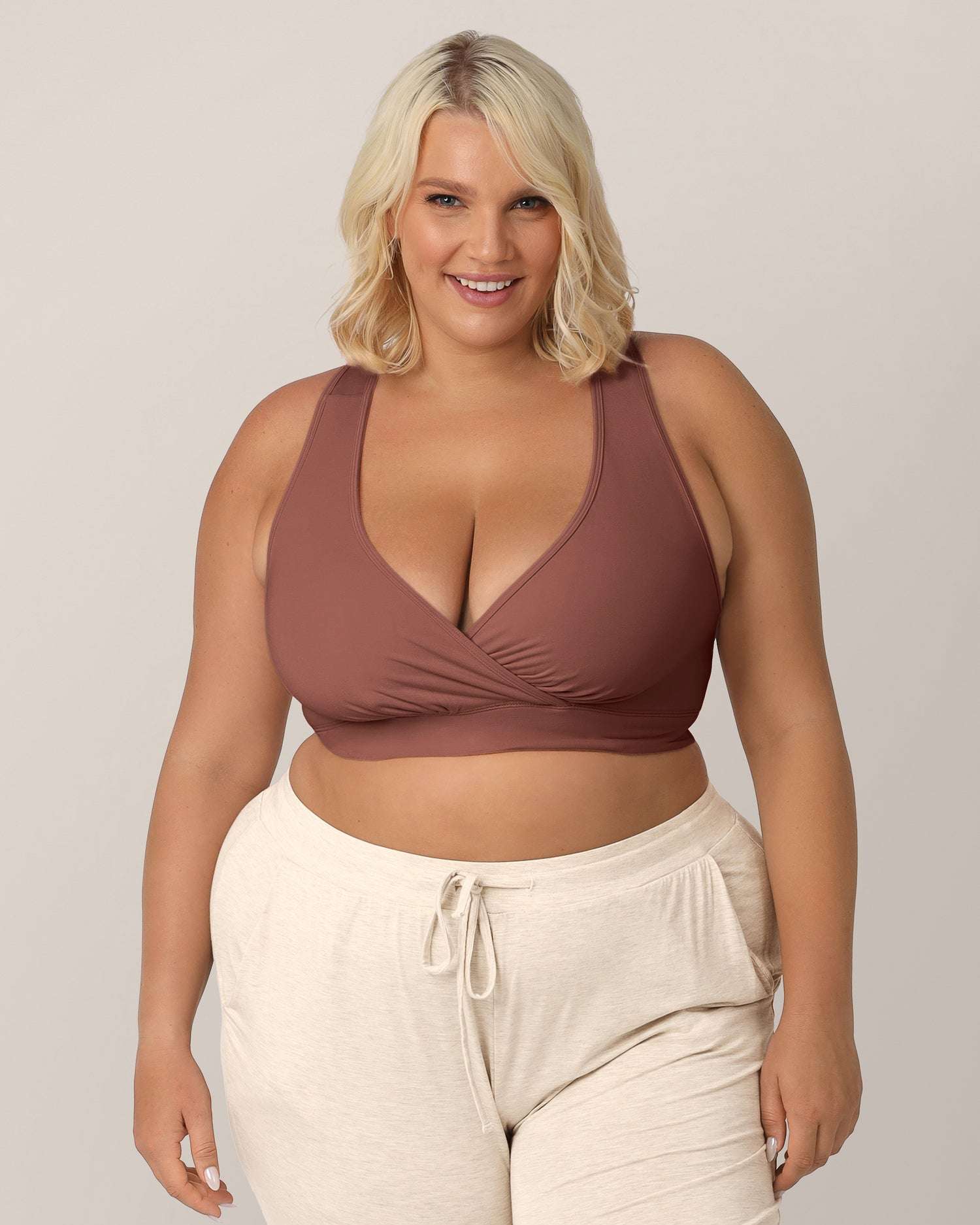 French Terry Racerback Nursing & Sleep Bra | Redwood | Milk & Baby